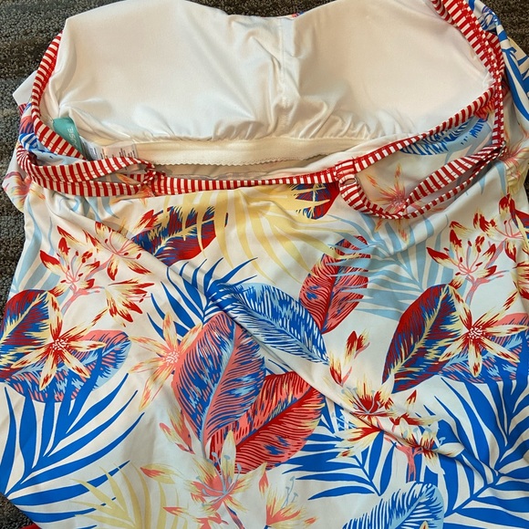 NWT Beach house blue and coral women’s tankini - Picture 6 of 10